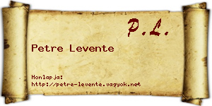 Petre Levente névjegykártya